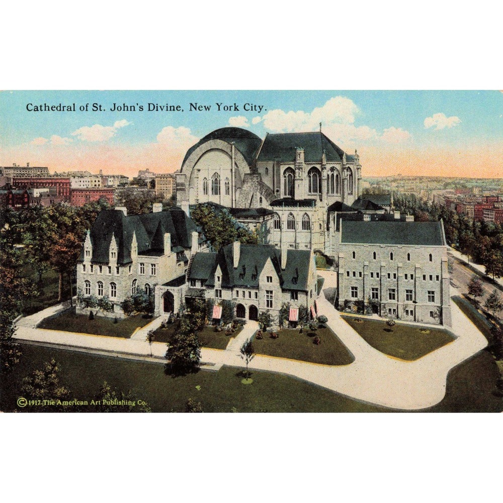 Vintage 1917 Cathedral St Johns Divine NYC Postcard American Art Publishing Co - Picture 1 of 2